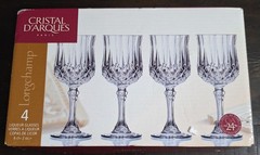 SET OF FOUR Cristal d’Arques LONGCHAMP 2 oz Cordial Glasses, 4 5/8″H With Box