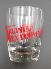 Vintage MCM Virginia Gentleman Kentucky Bourbon Shot Glasses Libbey Set Of 2