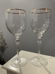 Lenox Monroe Gold Trim Water Goblets Set of 2