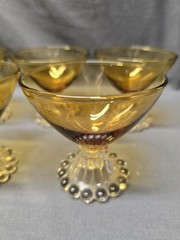 Anchor Hocking BERWICK BOOPIE BUBBLE AMBER Champagne Glasses Cocktail Set Of 5