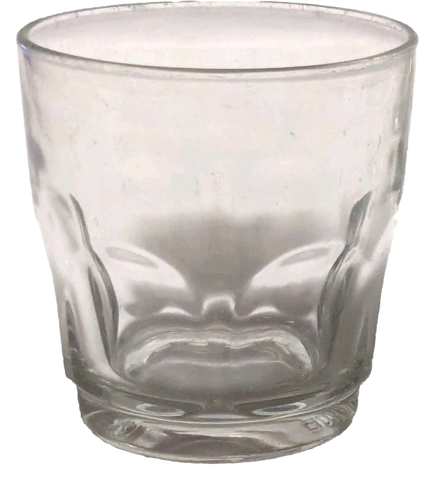 Set of 4 Arcoroc Whiskey Glass 4oz 8-Panel Double Shot Glasses France