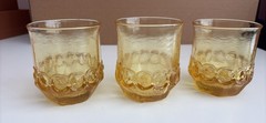 Vtg 1970 Tiffin Franciscan Madeira Yellow Cornsilk DOUBLE OLD FASHION Glasses/3