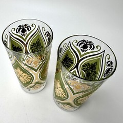 2 Irene Pasinski VTG MCM Gold & Avocado High Ball Cocktail Glasses (More Avail)