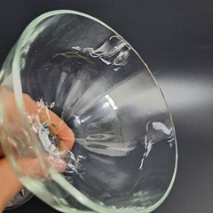 Vintage Stemmed Champagne Dessert Glass Clear Ribbed Design