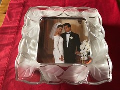 Fifth Avenue Crystal glassware Leaf 5″ x 5″ wedding frame bride groom NEW NIB