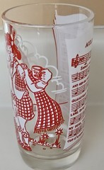 1950’s MCM Hazel Atlas Auld Lang Syne Drinking Song Glass Big Top Peanut Butter