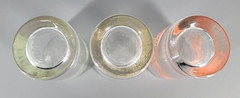 Vintage MCM Botanical Juice Glasses Set of 3 Pastel Peach Yellow Green Tumblers