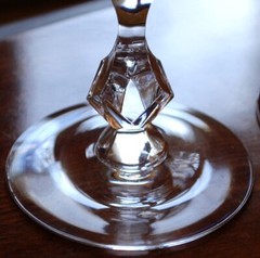 Vintage Set 5 TIFFIN FRANCISCAN PETITE Cut Leaf Crystal Water Goblets FANCY STEM