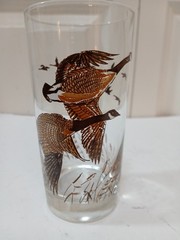New Vtg Set Of 4 Libbey Canadian Geese In Flight High Ball Glass 12 Oz