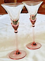 Martini/Cordial Glasses Set Of 2 Mikasa Belladonna Coral Tulip 6″ BARWARE