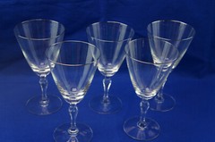 Fostoria Engagement Platinum (5) Water Goblets, 7″