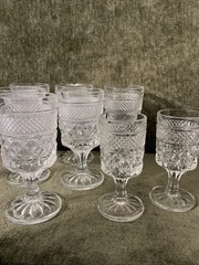8 VTG Anchor Hocking Wexford Claret Wine Goblets Stem Glasses 6 @ 5.5 & 2 @ 4.5