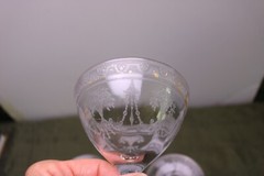 Cambridge Low Sherbet Champagne Glasses 4.5 » Set of 3 Gold Encrusted #701
