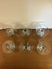 Set Of 6 Vintage Swedish Barware Glasses Goblets Astrid Smoke 5 Lobe Stem 5.25”