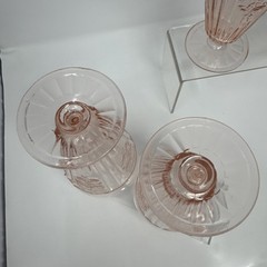 Anchor Hocking Mayfair Pink Open Rose Set of 4 ICED TEA GLASSES 6.75 in. 15 oz.