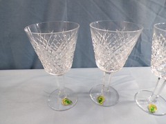 Set of 3 Waterford Crystal Alana Wine Goblets 5 7/8″ Tall