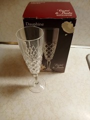 Crystal de Flandre Lead Crystal. 4 Flutes 5 1/2 Oz Dauphine New Open Box