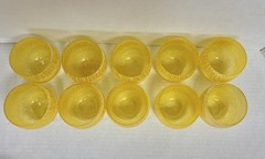 Vintage Spaghetti String Glasses, Lot Of 14 Roly Poly 3.25” Color Craft Tumblers