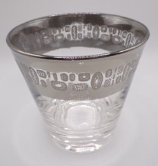 Atomic Silver Band Rocks Lowball Tumbler Glasses MCM Canonsburg Temporama Set 9