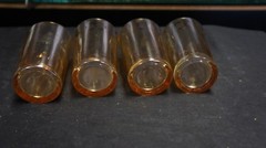LOT OF 4 -4″ TALL CARNIVAL GLASS DIMPLE TUMBLER/GLASS