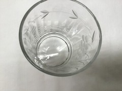 Antique Etched Grape Cluster and Vine Pattern Juice Glass- 3 3/4 in Tall