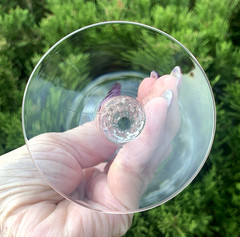 Vintage Excellent Fostoria Clear Navarre 7 5/8” Water Goblet Etched Optic Panel