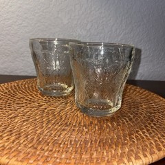 Vintage Indiana Glass Madrid Collection Low-Ball Whiskey Scotch Set Of Two!