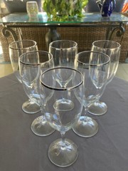 Ariel by Lenox – Six Vintage Platinum Rim Water/Iced Tea Glasses