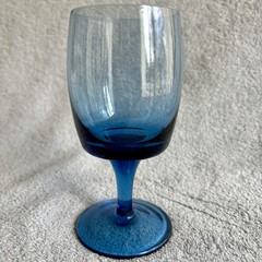 Gorham Crystal Accent Deep Blue 5.25” Wine Glass Replacement Vintage Cobalt