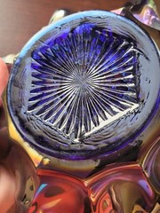 Super Scarce Electric Blue Imperial Carnival Glass Heavy Grape Bowl BUY IT!!