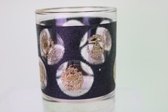 Libbey Glass Gold & Black Coins Double Old Fashioned Glass 4 «