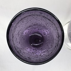 TAG Ltd. Plum Bubble Glass Goblets 5-7/8″ Tall & 3-3/8″ Wide-Rim – VTG Lot Of 2.