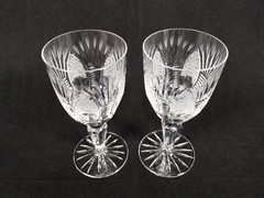 Bohemia Crystal Crystalex Wine Glasses LADA Pattern Set of 2