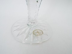 Vintage Ajka Arabella Handmade Bohemian Crystal Cut to Clear Iced Tea Goblets