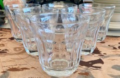 6 x Pasabahce Palaks Baroque Clear Glasses 10 Panel Old Fashioned Rocks Whiskey