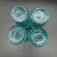 Set Of 4 Aquamarine Blue Juice Glass Anchor Hocking Soreno