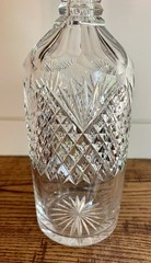 ABP Cut Crystal Whiskey Bottle-Strawberry, Diamond, Fan with Sterling Stopper