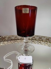Set Of 4 Luminarc Ruby Red Water Goblets: Used: Fair Condtion
