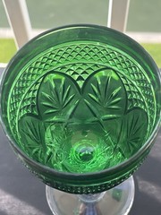 Cristal d’ Arques Durand Antique Emerald Water/Wine Goblet Made In France