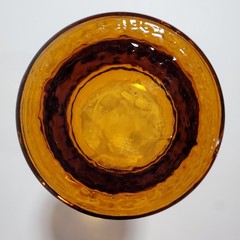 3 Vtg Libbey Country Garden Daisy Glasses Amber Tumblers Boho Retro Gold Flowers