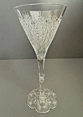 Baccarat Elbeuf Cut Crystal Wine / Cocktail Glass – 7.375 in Tall, 3.25 in Diam