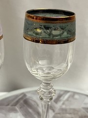 Cristalleria Fumo Italian Cordial Liqueur Glasses Set of 4 Gold Rim Boxed