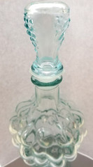 Vintage Imperial Glass Decanter Grape Pattern Original Glass Stopper Italy