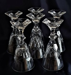 AJKA CRYSTAL / CRISTAL DE PARIS EMINENCE SMALL WINE GLASSES, SET of 6