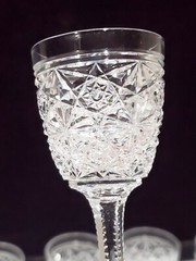 SET OF 8- RARE WEBB THOMAS ENGLAND CUT CYRSTAL CORDIAL GLASSSES PATTERN #52990