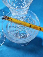 Set of 4 Fostoria Glass AMERICAN Iced Tea Footed Glasses Optic Cube