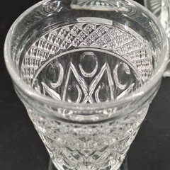 6 Vintage Imperial Cape Cod Clear Square Footed Tumbler Glasses 5.5″ Tall