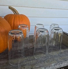 (6) St. George AMERICAN HERITAGE OPTIC Crystal Highball Glasses 12oz WEIGHTED