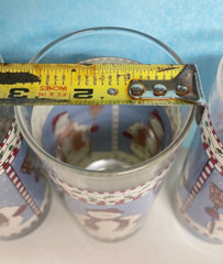 Vtg Anchor Hocking Debbie Mumm Snowman Set of 4 Tall Tumblers Blue White 1998