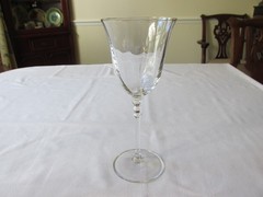 Set of 3 Mikasa SONATA Gold Optic Lead Crystal Water Goblets w/Knob Stem 8 1/4″